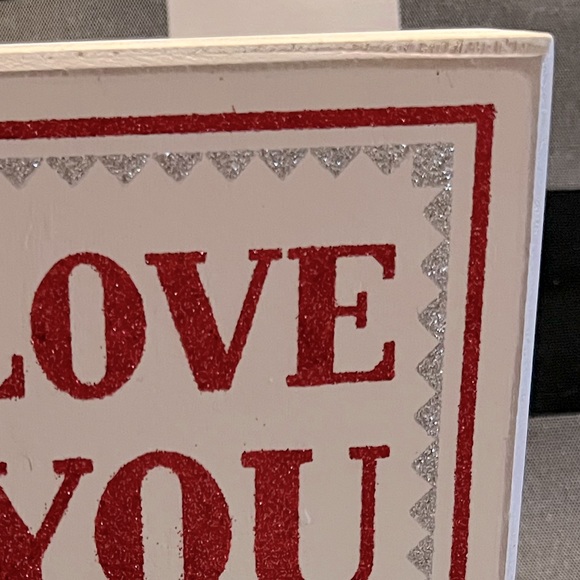 Love You More Rustic Farmhouse Style Wood Valentines Day Sign tiered tray ready - Picture 4 of 9